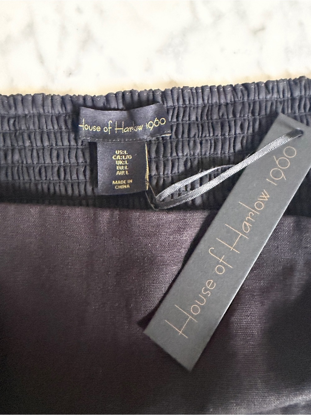 House of Harlow Mini Linen Blend Black Babydoll Dress Summer Party Going Out - Picture 4 of 5